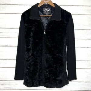 Wilsons Leather Maxima Faux Fur Embossed Leather Jacket Size Medium